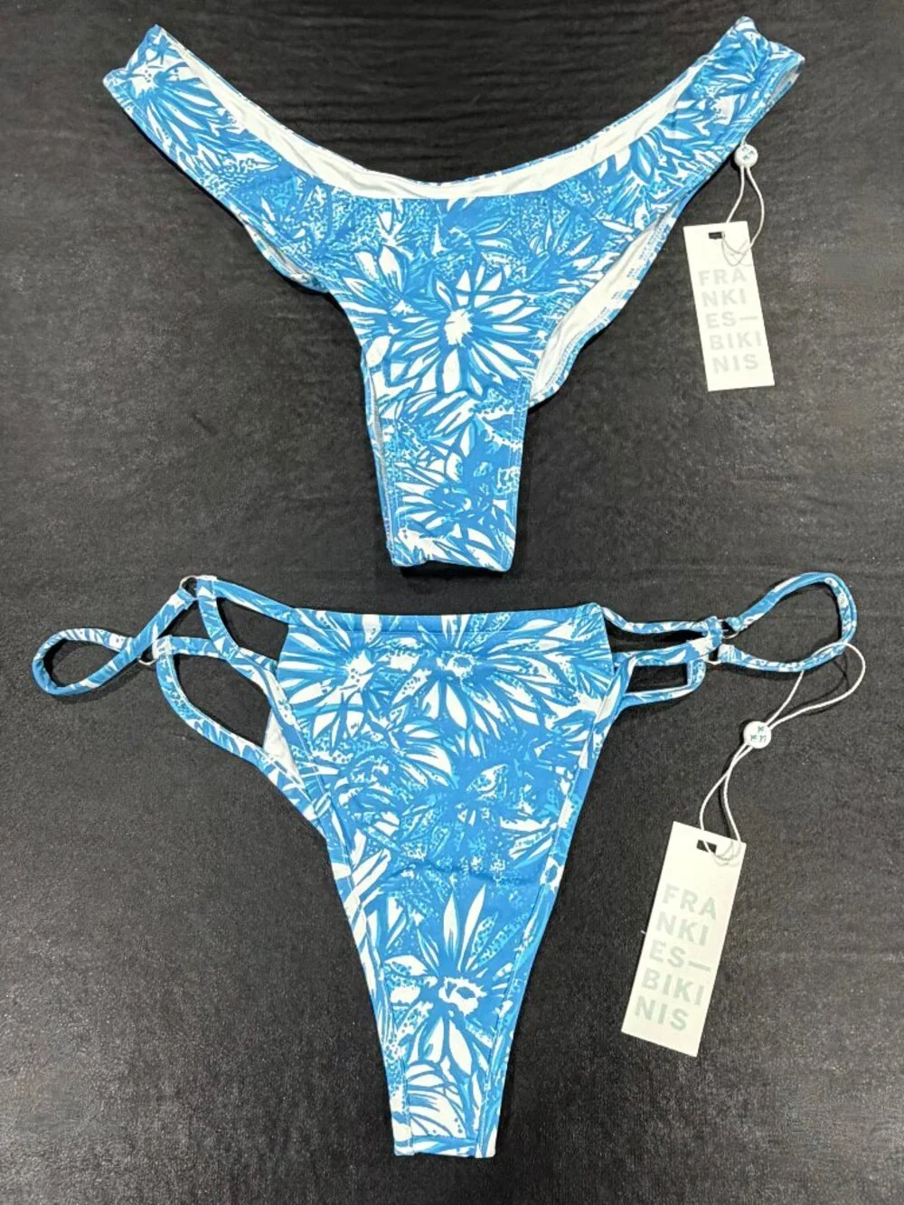FRANKIES BIKINIS Bundle/Lot of 3 Iris Print Bikini - 1 Top & 2 Bottoms / All NWT